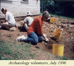 Archaeology volunteers, July 1996
